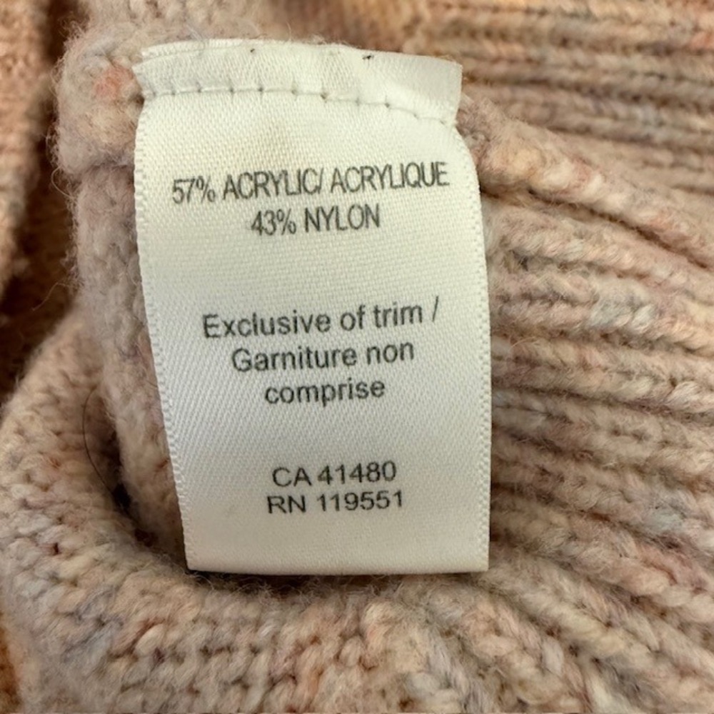 Gentle Fawn Pink Marl Puff Sleeve Cable Knit Sweater XS - Picture 6 of 11